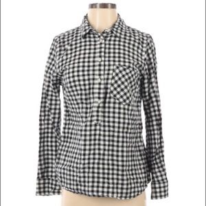 Mernona black and white checkered button down